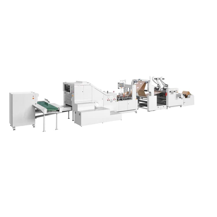 Fully Automatic High Speed Square Bottom Paper Bag Making Machine With Windows Inline