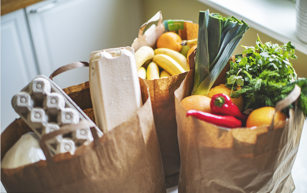 Kraft paper bags for shopping